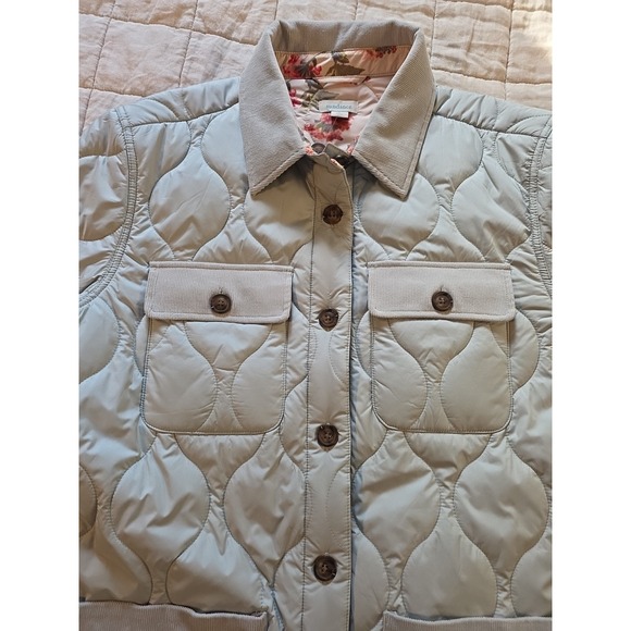 Sundance Jacket Womens Large Blue Button Up Insulated Quilted Long NWT Corduroy - Picture 7 of 9